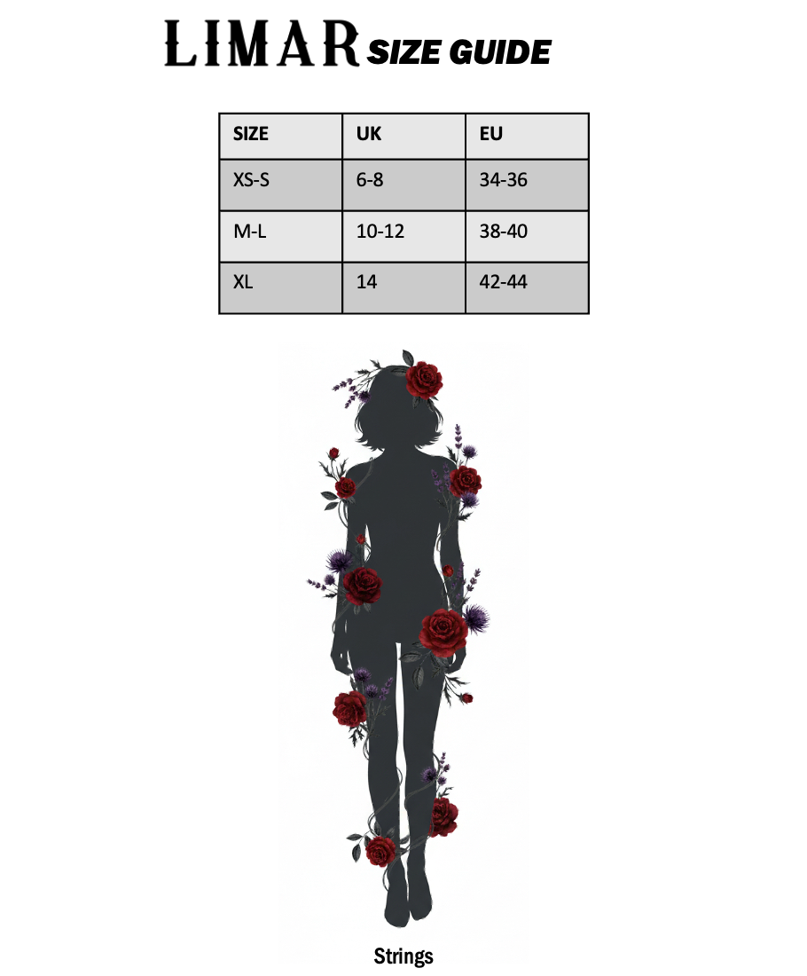 Size guide for Wild Garden G-String