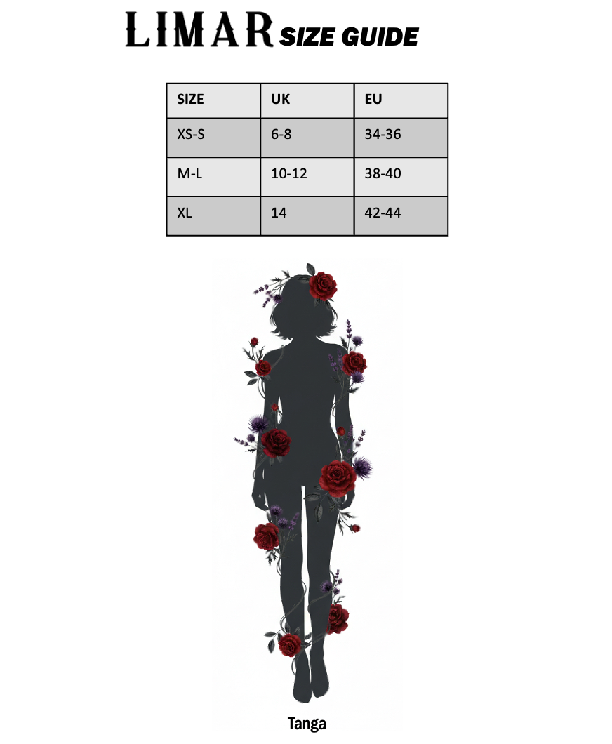 Size guide for Violet Bloom Tanga