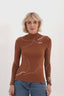 Soulstitch camel brown high neck top