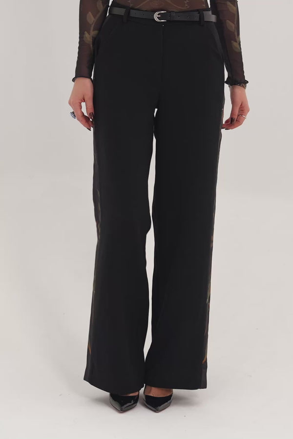 Black Thorn relaxed wide leg trousers